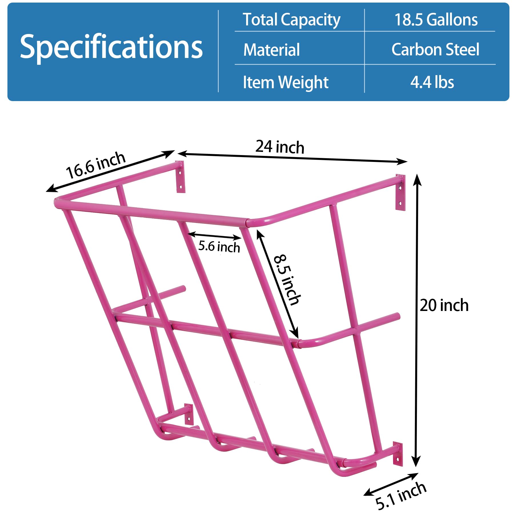 Snapklik.com : Wall Mount Hay Rack, 20 Gallon Multiple Sided Goat Hay ...