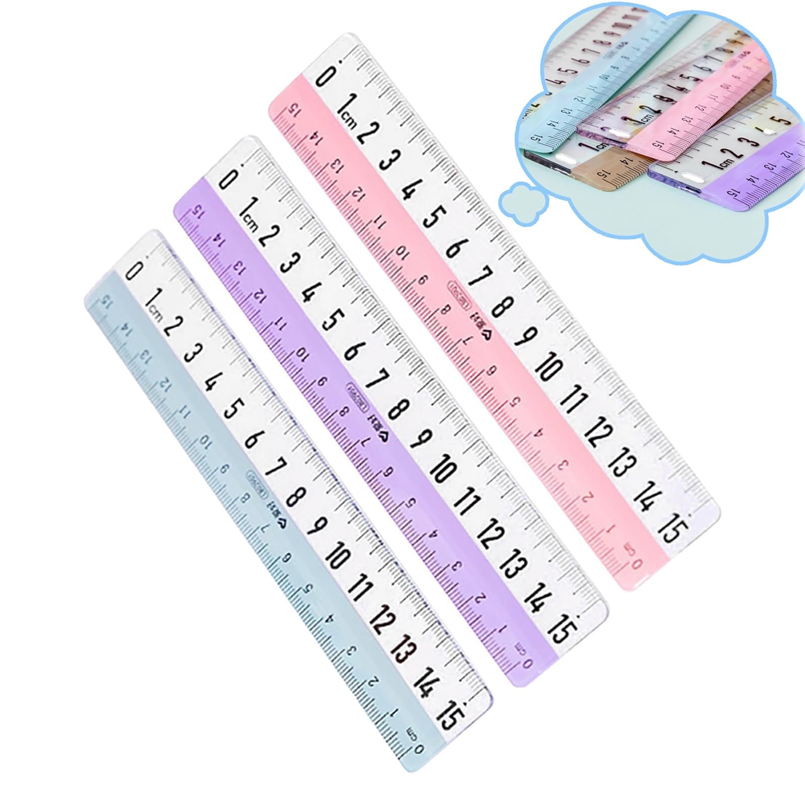 Amazon.co.jp: 透明定規小学生 6本セット定規プラスチック定規15 cm