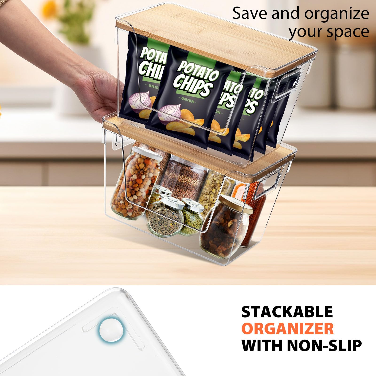 Set de 2 contenedores para patatas y cebollas, para cebollas y patatas - 3