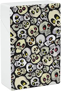 Skull Pattern Cigarette Case Portable Cigarette Box Holder Flip Open Storage Case for Men Women