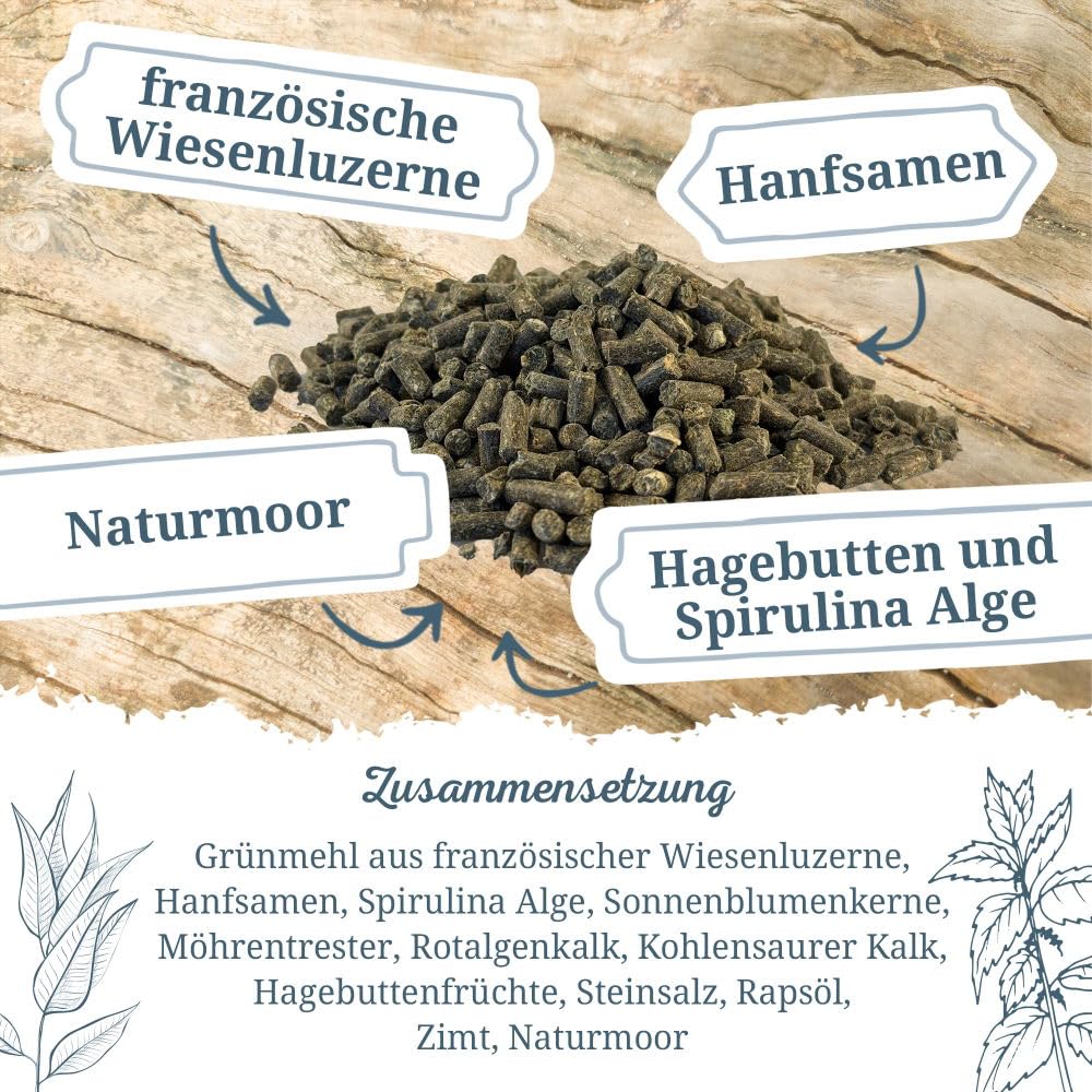 Krauterie Wilde Wiese Mineral - Heufütterung für Pferde (6500g) | mineralisiertes und vitaminisiertes Ergänzungsfutter für Pferde in Spitzenqualität - getreidefrei, zuckerfrei, melassefrei