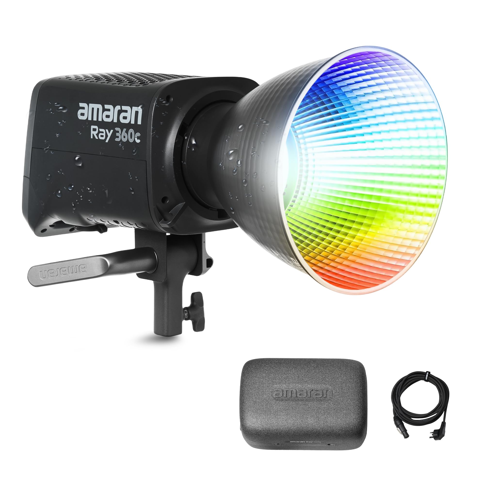 Amaran Ray 360c Full-color COB LED Video Light Bowens Mount IP54 Weather Resistance App Control NFC DMX via USB-C CRI 95+ TLCI 95+