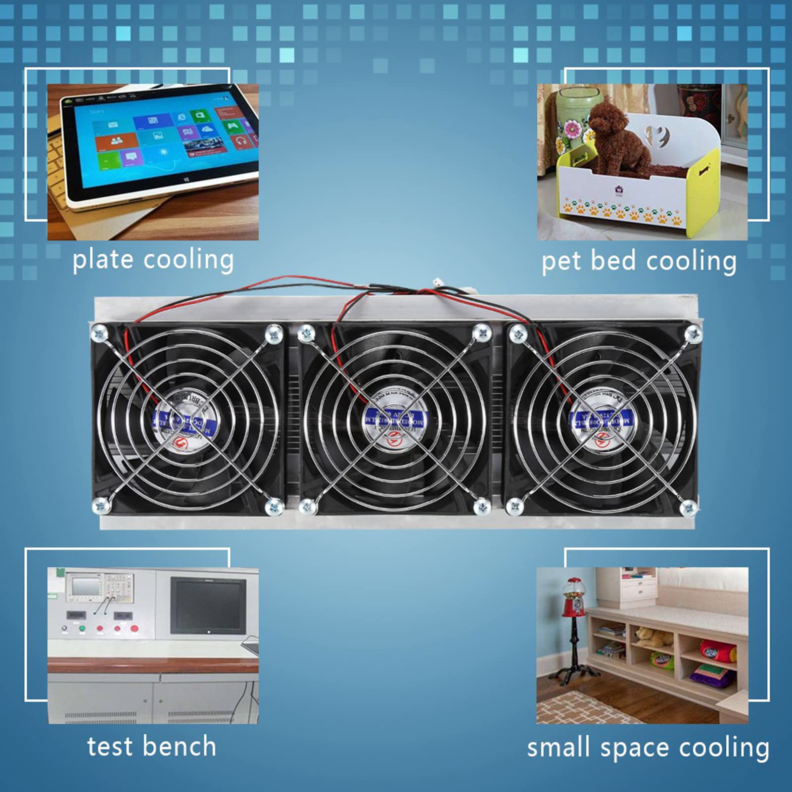 Système de refroidissement par refroidissement par air de thermoélectrique de réfrigération à semi conducteurs à trois cœurs pour le refroidissement des plaques