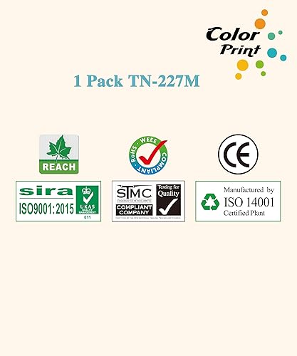 Miniatura 6 de Color Print TN227M - Cartucho de tóner de repuesto para Brother TN227 TN-227 TN-227M TN223 para impresora MFC-L3770CDW MFC-L3750CDW HL-L3230CDW