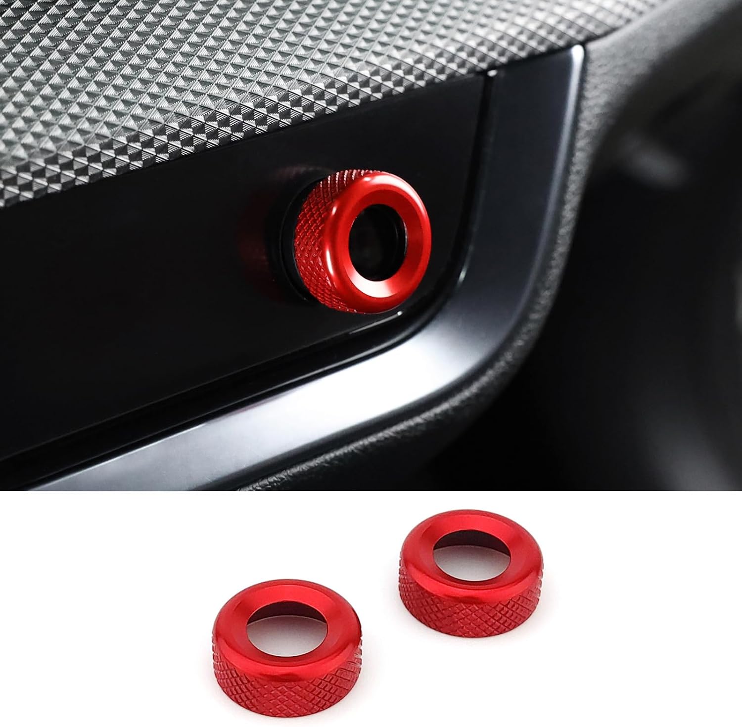 Aluminum Air Condition Switch Button Knob Cover A/C Centre Control Switch Knob Button Protection Compatible with Kia Sportage 2023-2025,EV6 2022-2024 Accessories (Red Style)