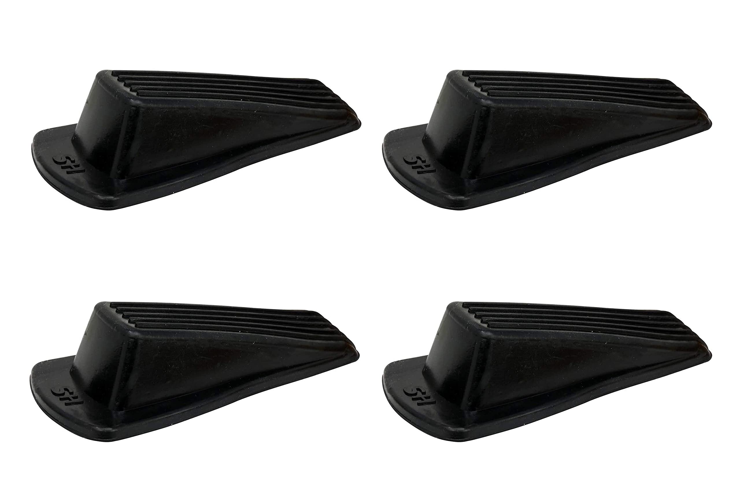 Shepherd Hardware Heavy Duty Rubber Door Wedge, 4 Pack - Black (9149E)