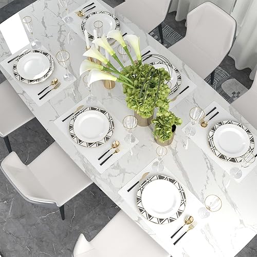 Miniatura 29 de Juego de 4 manteles individuales de lino suave hechos a mano resistentes al calor, manteles individuales para mesa de comedor, manteles individuales