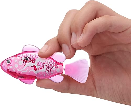 Miniatura 2 de Robo Alive Robo Fish, peces robóticos de natación (Rosa + Dorado) de ZURU, activados por agua, cambian de color, vienen con baterías, Exclusivo de