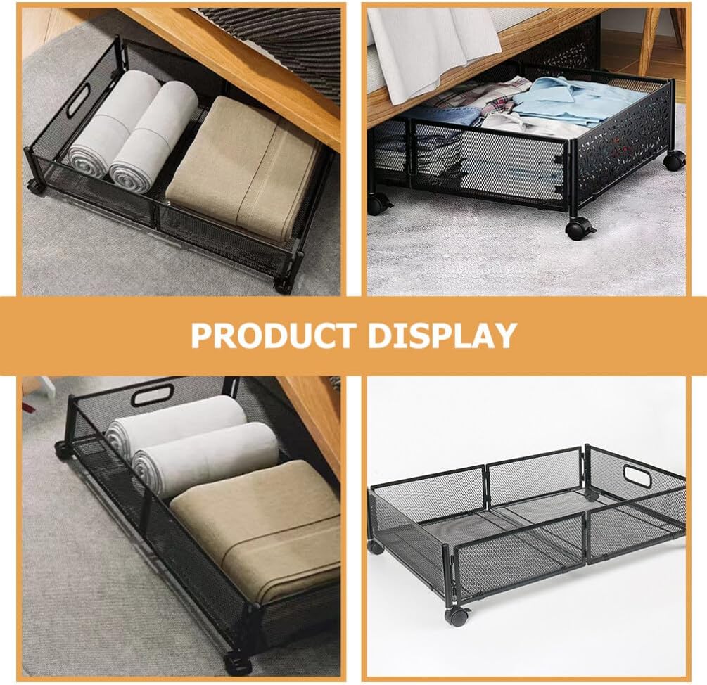 Angoily Bed Storage Organizer Foldable Drawer-style Storage Container Multi-purpose for Bedroom Sofa Space-saving for Clothes and Toys