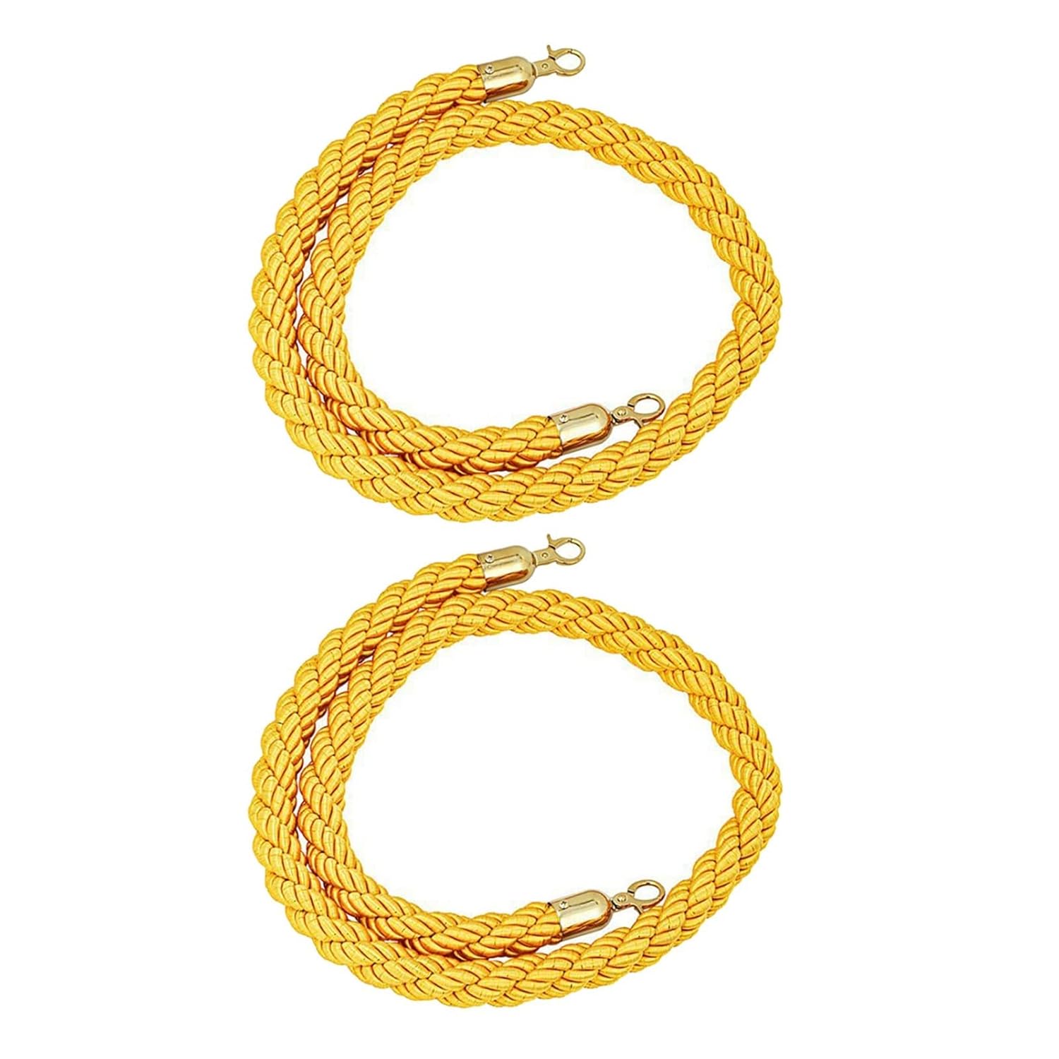 Barrier Ropes for Crowd Control, Stanchion Hemp Rope Barriers Queue Line Rope for Stanchions Queue Pole, Rope Safety Barrier with Polished Snaps, Stanchion Queue Barrier Rope(White 1,2.5m/8.2ft/98.4in