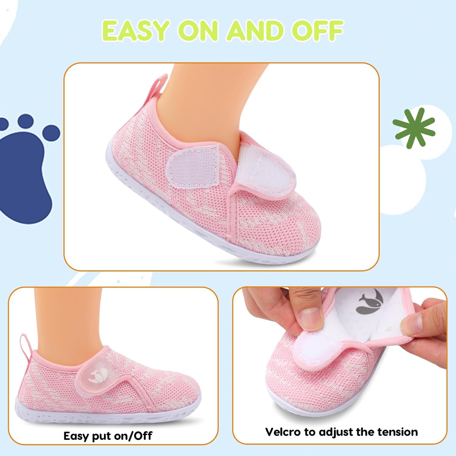 FEETCITY Baby Boys Girls First Walking Shoes Infant Sneakers Crib Shoes Breathable Lightweight Slip On Shoes - Image 3