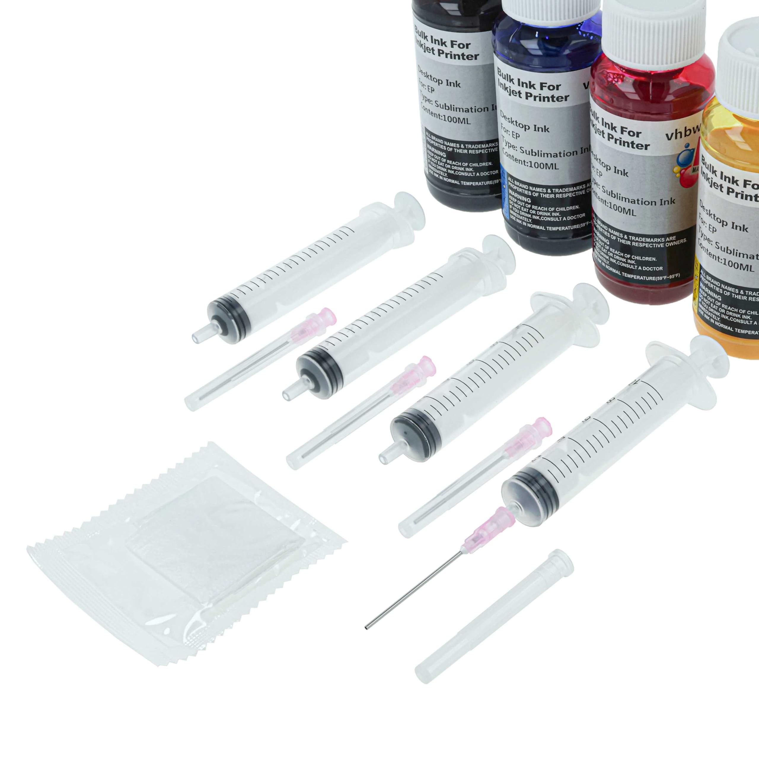 vhbw 4X Encre de Sublimation Compatible avec Ricoh Aficio SG 3110DN imprimante de Sublimation - Kit de Recharge Cyan, Magenta, Jaune, Noir, 100ml