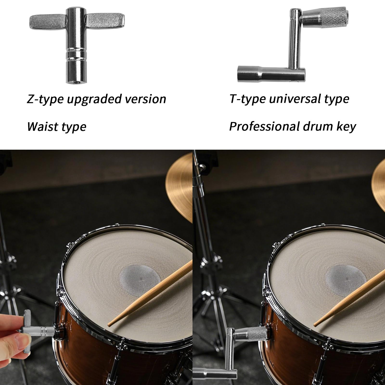BOXOB Drum Key Drill Bit Set, 6pcs Standard Square Lug Drum Key & 2pcs Fast Rotary Drum Keys Music Tuning Accessories for Turning Drum - Image 3