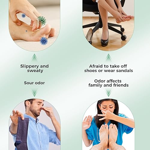 Miniatura 5 de veletine Polvo absorbente de sudor de pies, polvo de olor para pies de tamaño de viaje para zapatos malolientes y pies apestosos, desodorante