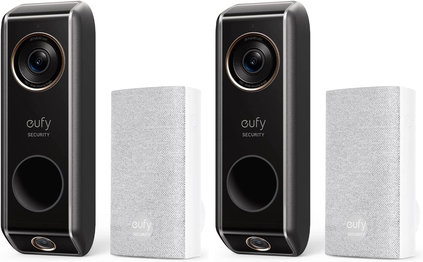 eufy Security Video Doorbell (Wired) S330 with Chime, Dual Cam, Delivery Guard, Security Camera, 2K with HDR, No Monthly Fee, 16-24V, 30VA, homebase NOT Supported, Motion Only Alert