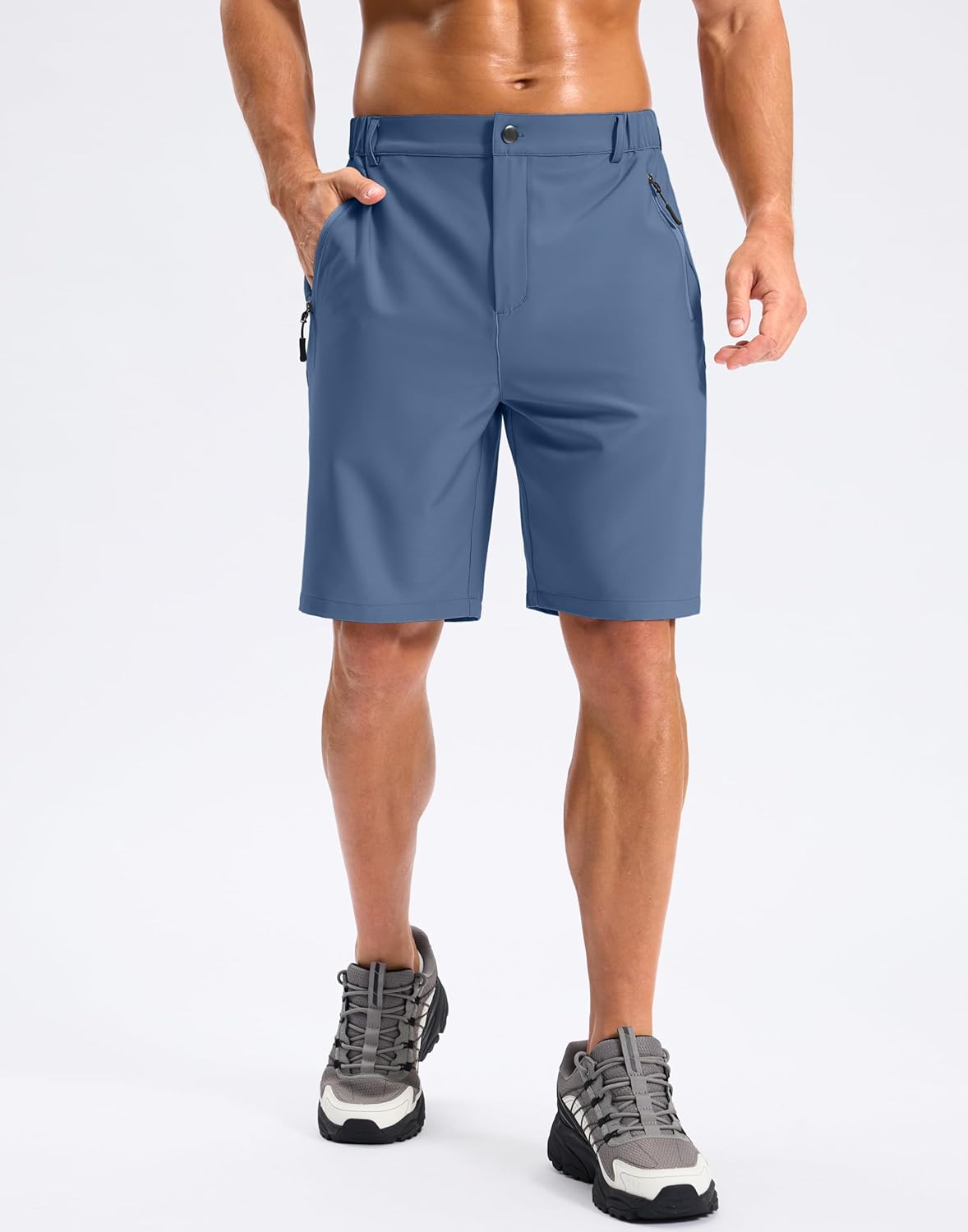 Pudolla Mens Hiking Shorts 5"/7"/9" Lightweight Quick Dry Casual Golf Shorts for Men Work Fishing with 3 Zipper Pockets - Image 2