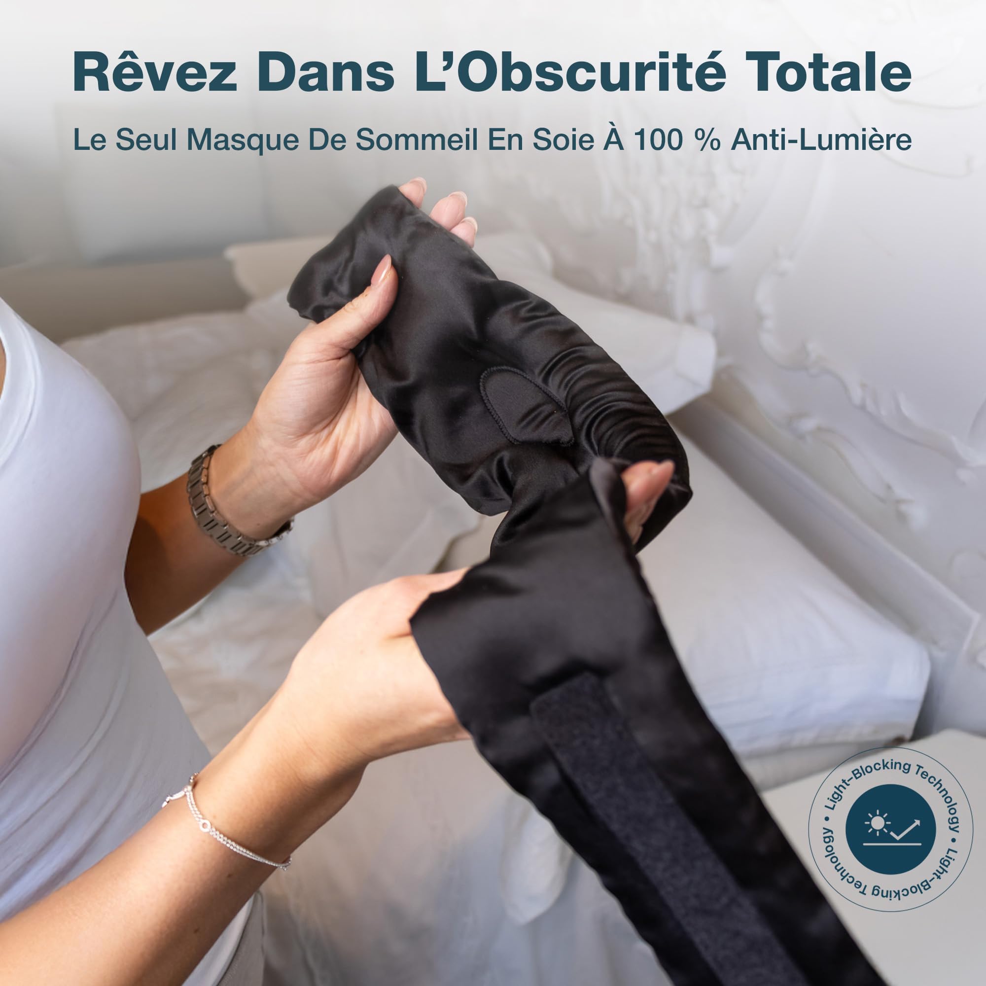 MyHalos Masque de sommeil 3D en soie de mûrier pour homme et femme, bonnets, occultant, confortable pour dormir n’importe où, voyage, nuit