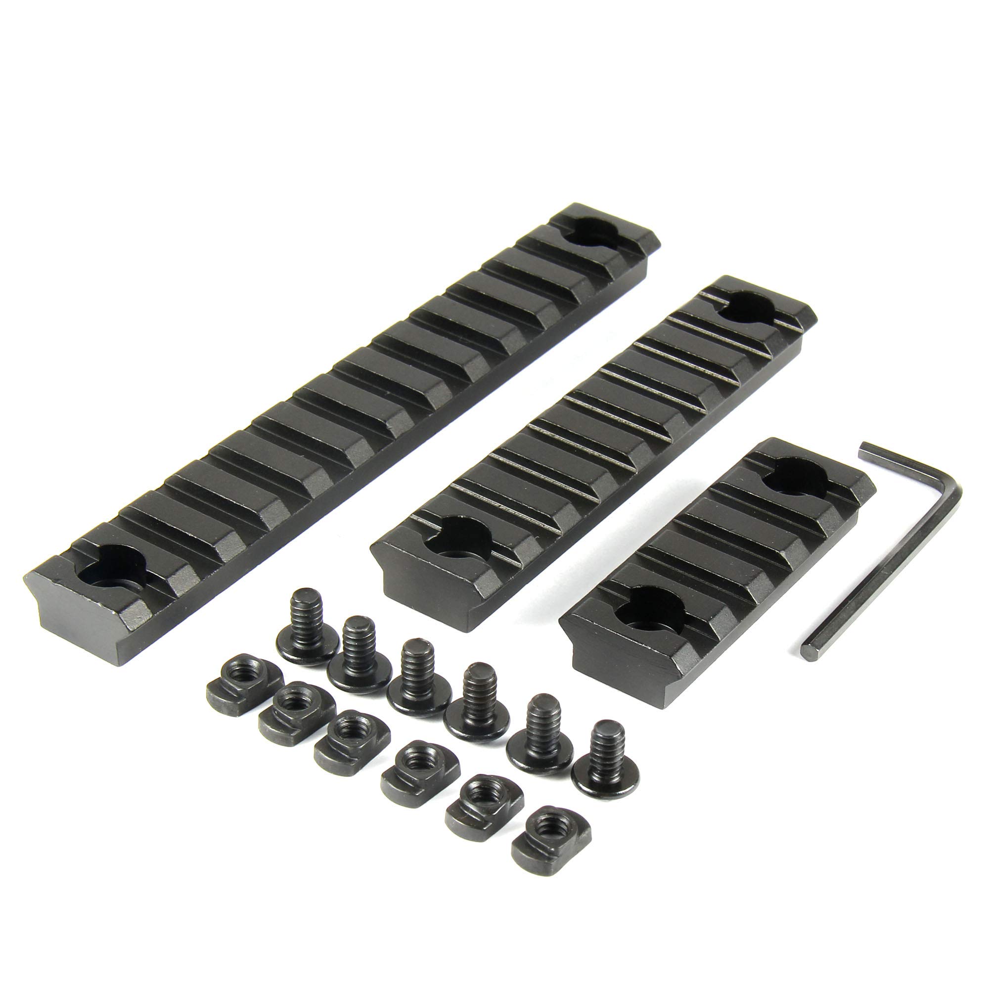 TACFUN 3PCS Combo Aluminum Rail Mount Handguard Section 5,9,13 Slot Picatinny Weaver