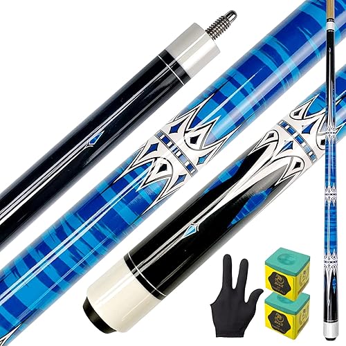 Miniatura 11 de Taco de billar de 57 pulgadas, punta de cuero multicapa de 0.51 pulgadas, con junta rápida, capa superior brillante resistente a la humedad