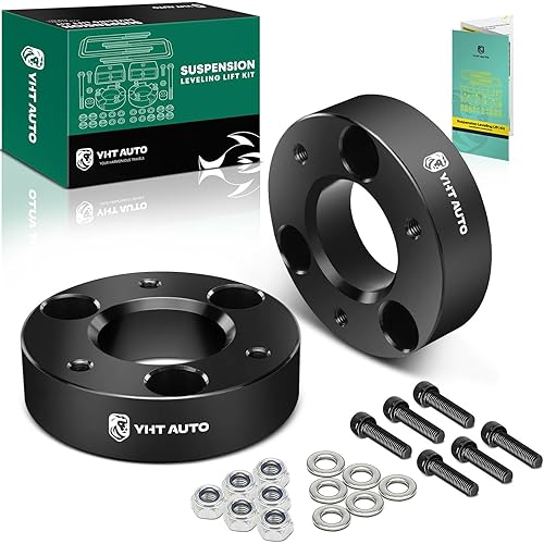 YHTAUTO 2 inch Front Leveling Lift Kit, Aluminum Strut Spacers w/Hardware Kit Fits 2006-2023 Dodge Ram 1500, 2006-2010 Dakota, RWD/4WD, Suspension Leveling Kit Set of 2