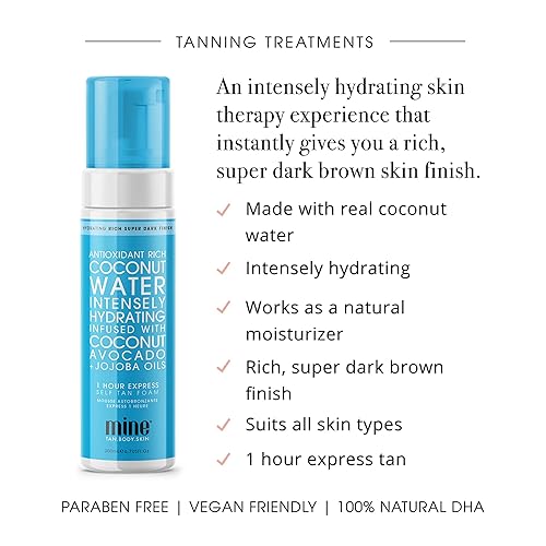 Miniatura 3 de MineTan - Mousse autobronceador a base de agua de coco  Un acabado marrón oscuro impecable, sin rayas, que restaura la hidratación de la piel, el