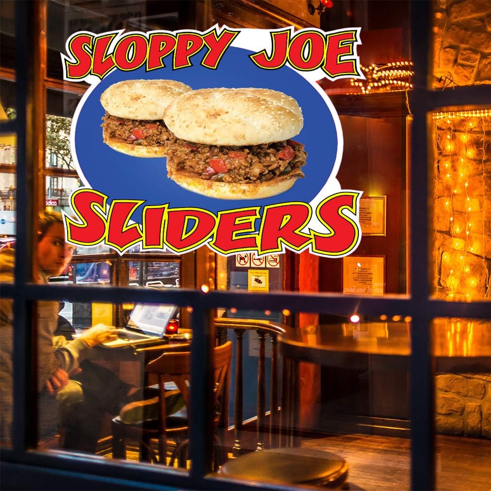 Food Truck Decals Sloppy Joe Sliders Concession Restaurant Die-Cut Vinyl Sticker Z2 & Sign 24 in on Longest Side