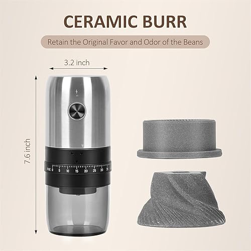Miniatura 5 de Molinillo de café recargable para viajes, pequeño expreso para uso en interiores, molinillo de café portátil