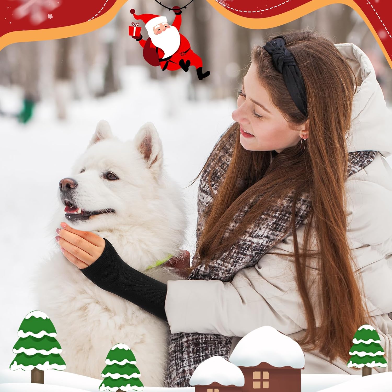 6 Pairs Punk Gothic Long Fingerless Gloves Striped Knit Arm Warmers Elbow Length Thumb Hole Gloves for Women - Image 5