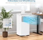 10000BTU Portable Air Conditioner 3 in 1, Quiet AC Unit with Fan & Dehumidifier Up to 450 Sq.ft, Dehumidifier & Fan, LED Display, Remote, Window Kit, for Bedroom/Office/Dorms/Apartment