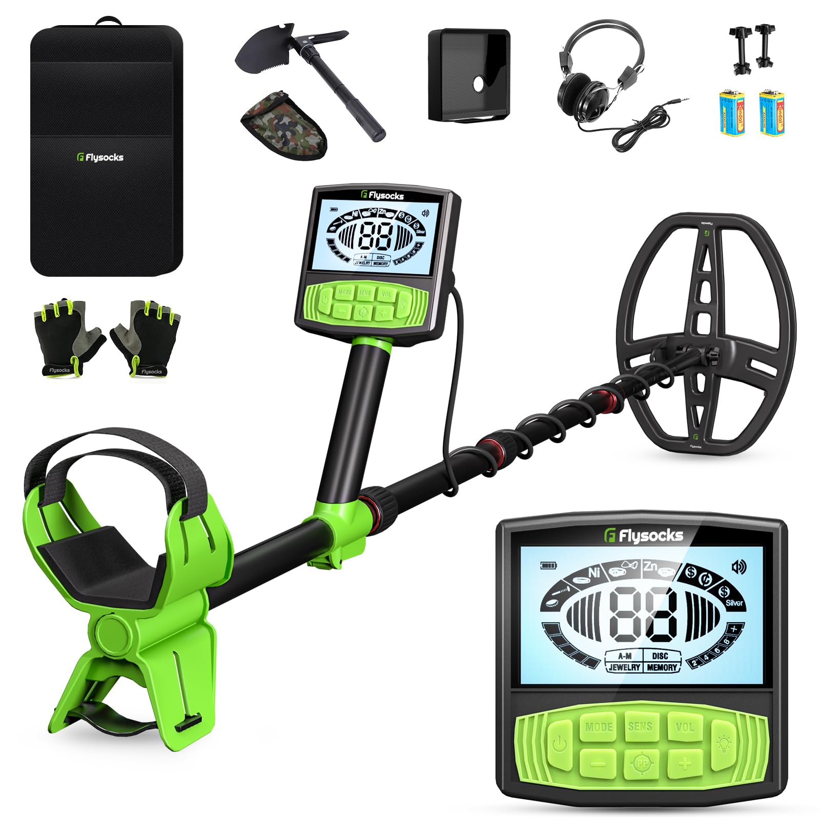 DR.ÖTEK Metal Detector Per Bambini, Metal Detector Junior Con Modalità DISC/Pinpoint, Bobina Impermeabile Da 21 Cm, Touch Screen, Stelo Regolabile, Torcia LED & Tono Prompt, Per Età 8-12 Anni