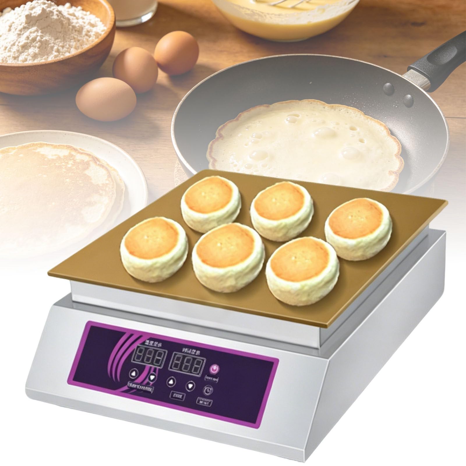 Ymnogjie Commercial Non Stick Souffle Maker Machine,Commercial Pancake Maker,Electric Muffin Maker,Electric Countertop Dorayaki Making Machine,Electric Waffle Maker SingleHead