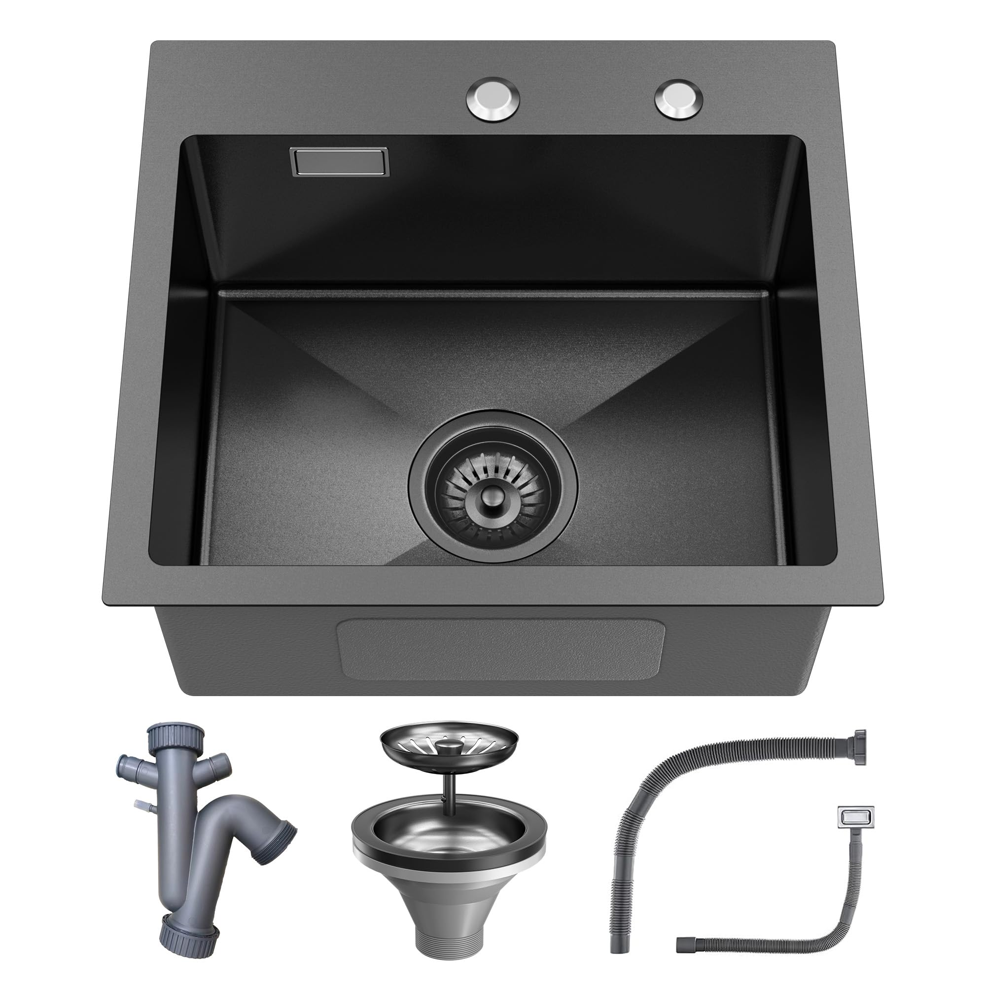 Fregadero de cocina negro de 45 cm ideal para optimizar espacios pequeños y modernos