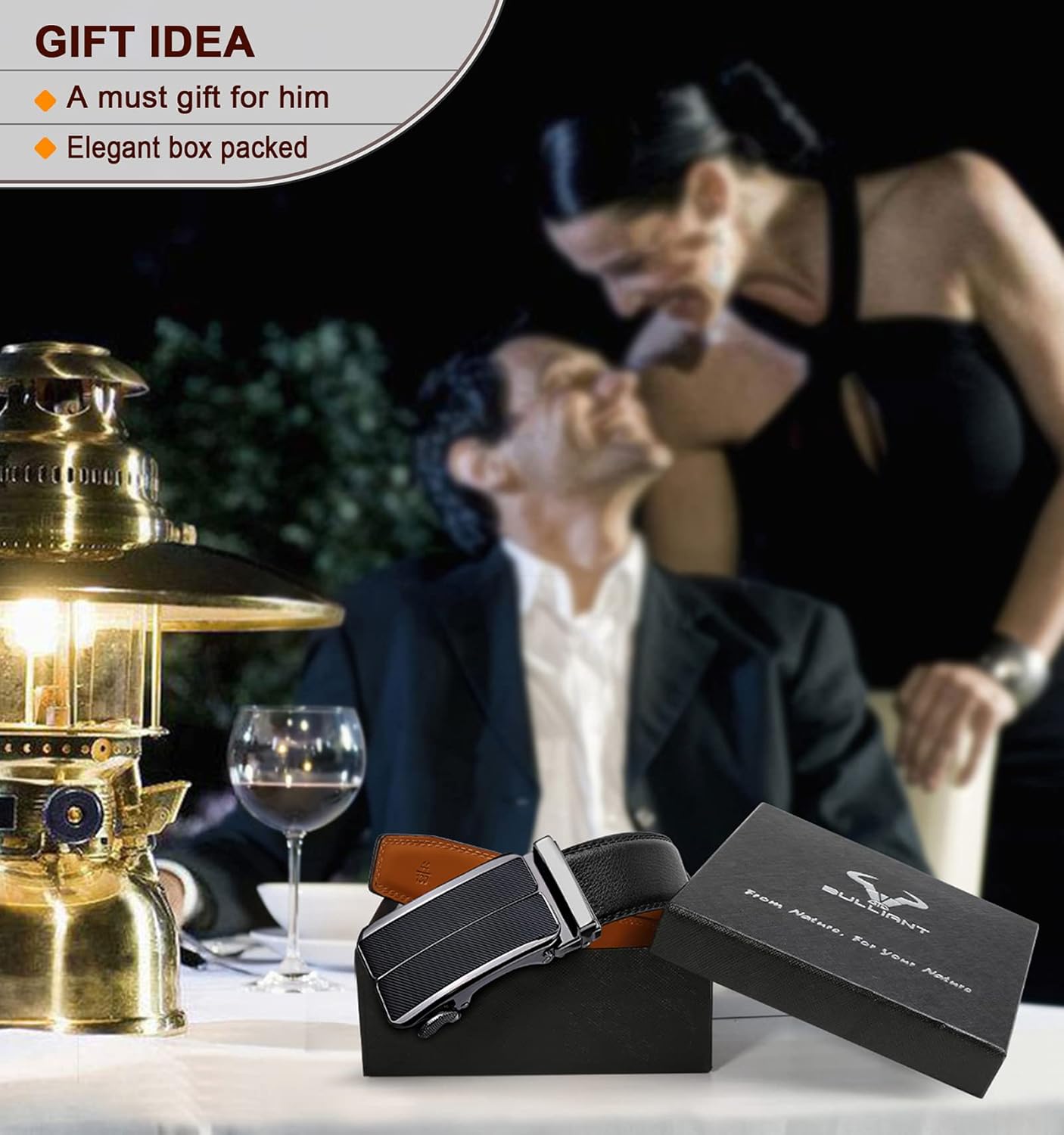 BULLIANT Men's Belt,Slide Ratchet Belt Adjsutable For Men Suit Casual Jeans Gift Boxed,Trim To Fit - Image 9