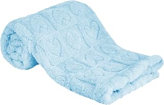 Yurhap Sherpa Fleece Baby Blanket Heart Checkered Ultra Soft Fluffy Newborn Toddler Blanket 30x40 Blue for Boys Girls