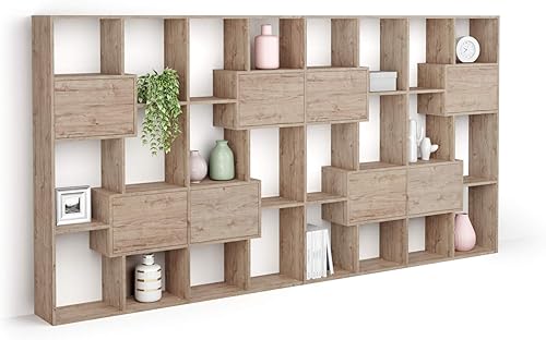 Miniatura 159 de Mobili Fiver, Estantería Iacopo XS (63.31 x 31.5 pulgadas), roble rústico, fabricada en Italia Roble rústico,Ashwood Negro,Ashwood Blanco,Efecto