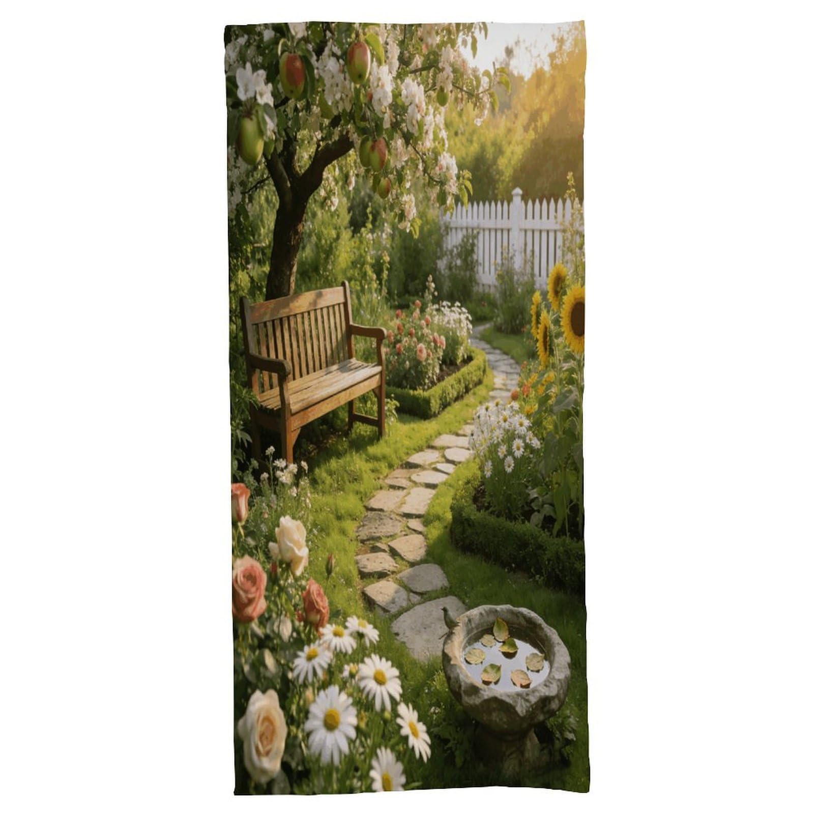 Fodpand Style Bauerngarten Bath Towel, Highly Absorbent & Quick Drying Beach Towel, Compact & Lightweight Pool Towel For Bathroom, Beach, Pool, Gym, Spa, And Hotel Use