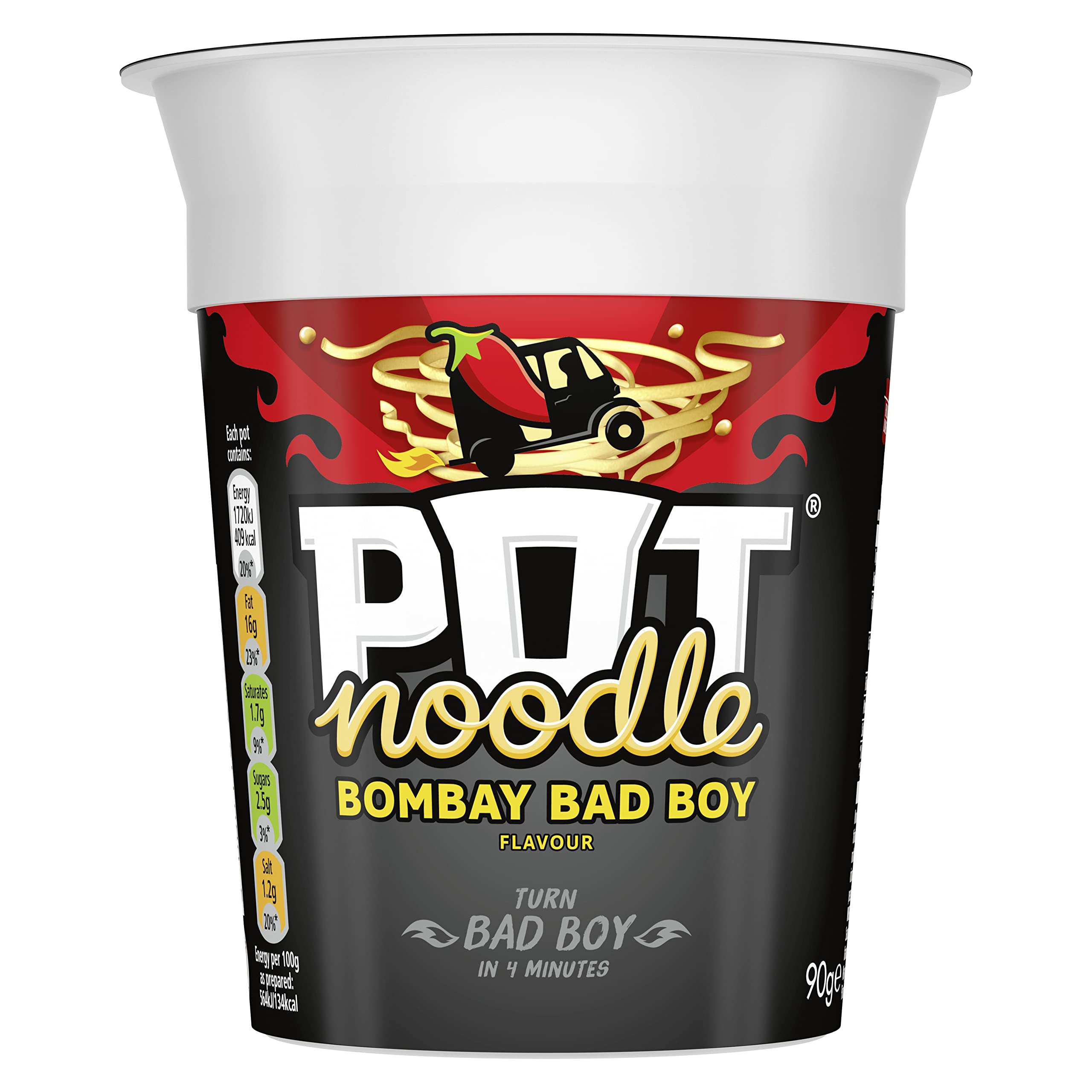 Pot Noodle Bombay Bad Boy Standard Pot instant vegan* snack quick to make noodles Instant Noodle 90 g
