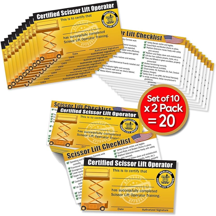 Amazon.com: Lone Star Art 2026 Scissor Lift Operator Cards 2 Packs