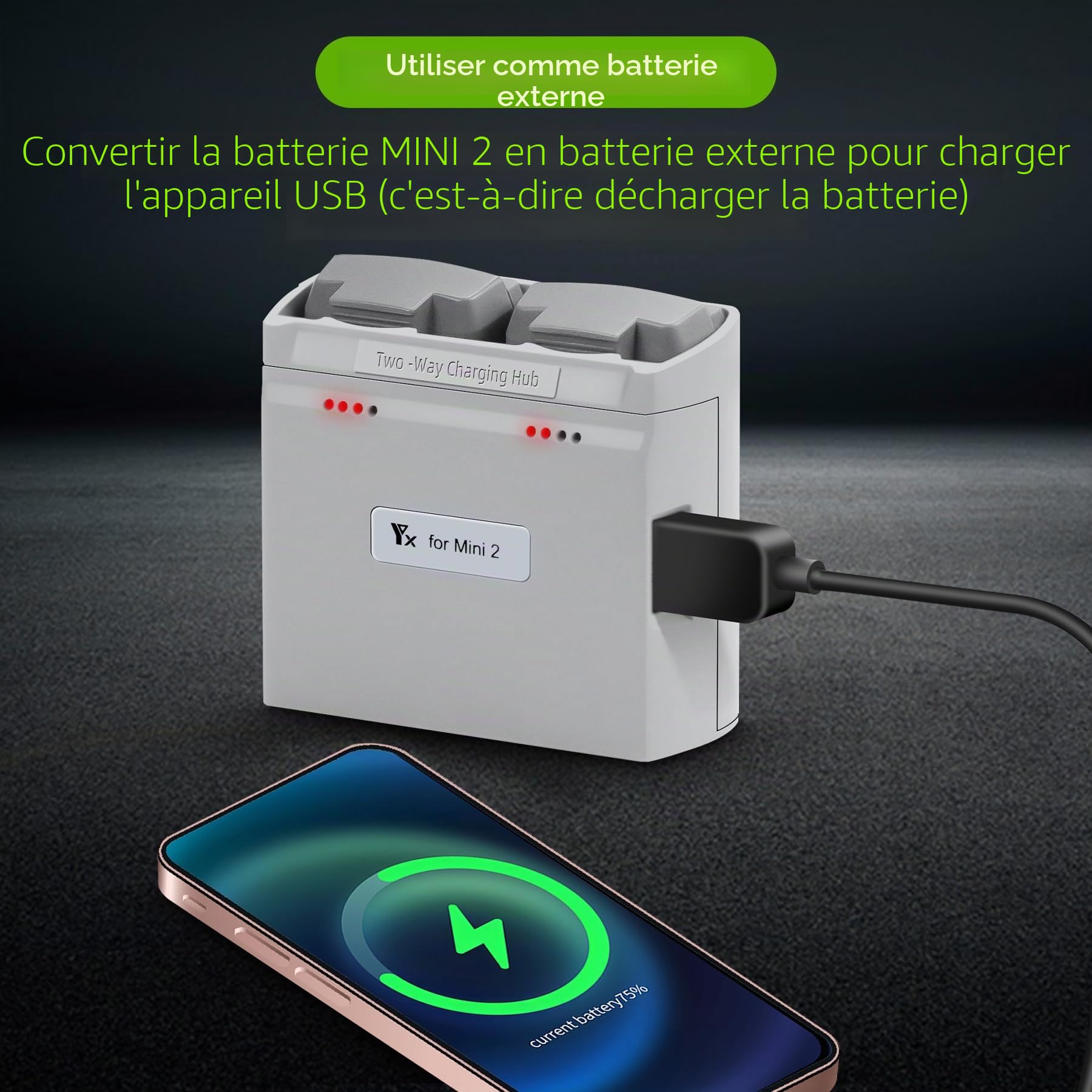 Chargeur de batterie parallèle multifonction 36 W avec charge de stockage pour DJI Mini 4K/2/2 SE, mini drone SE, hub de charge bidirectionnel, accessoires de batteries doubles