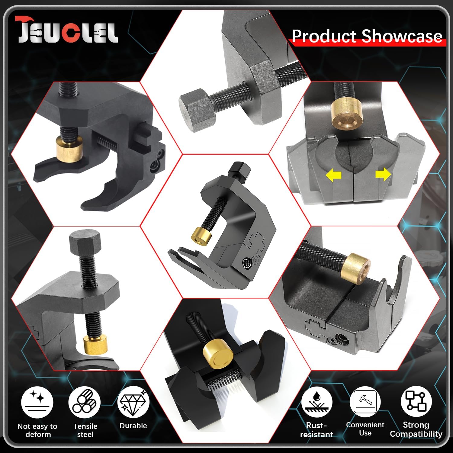 Windshield Wiper Arm Puller, Car Wiper Arm Removal Tool Compatible with BMW E12, E21, E23, E24, E28, E30, E30, E31, E67, E85, PR1, Adjustable Plate, Claw Opn 15-36 mm, Pull Depth Max 39 mm