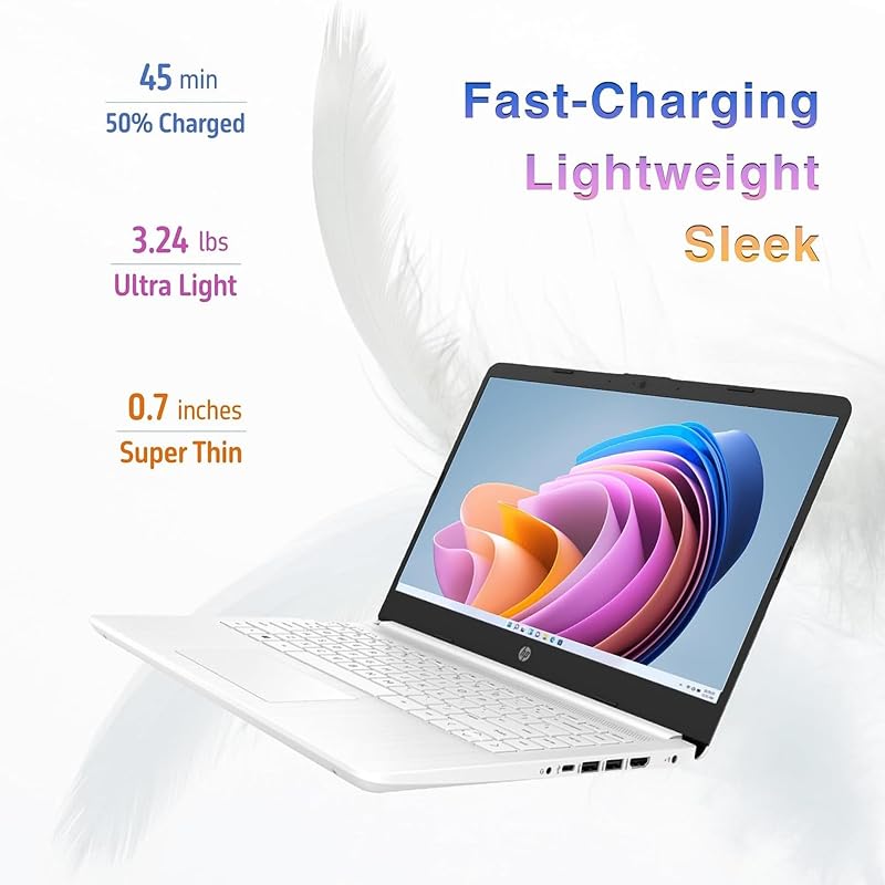 HP Stream Laptop, 14" HD Display, Intel Celeron N4120 Processor, 16GB Memory, 320GB Storage (64GB eMMC + 256GB Card), 1-Year Office 365, Webcam, HDMI, Wi-Fi, USB-C, Windows 11 Home, White, JVQ MP image 5