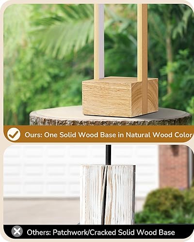 Miniatura 4 de EDISHINE Lámpara de mesa LED, lámpara de noche de madera con 3 temperaturas de color, lámpara de mesa cuadrada regulable para dormitorio, sala de