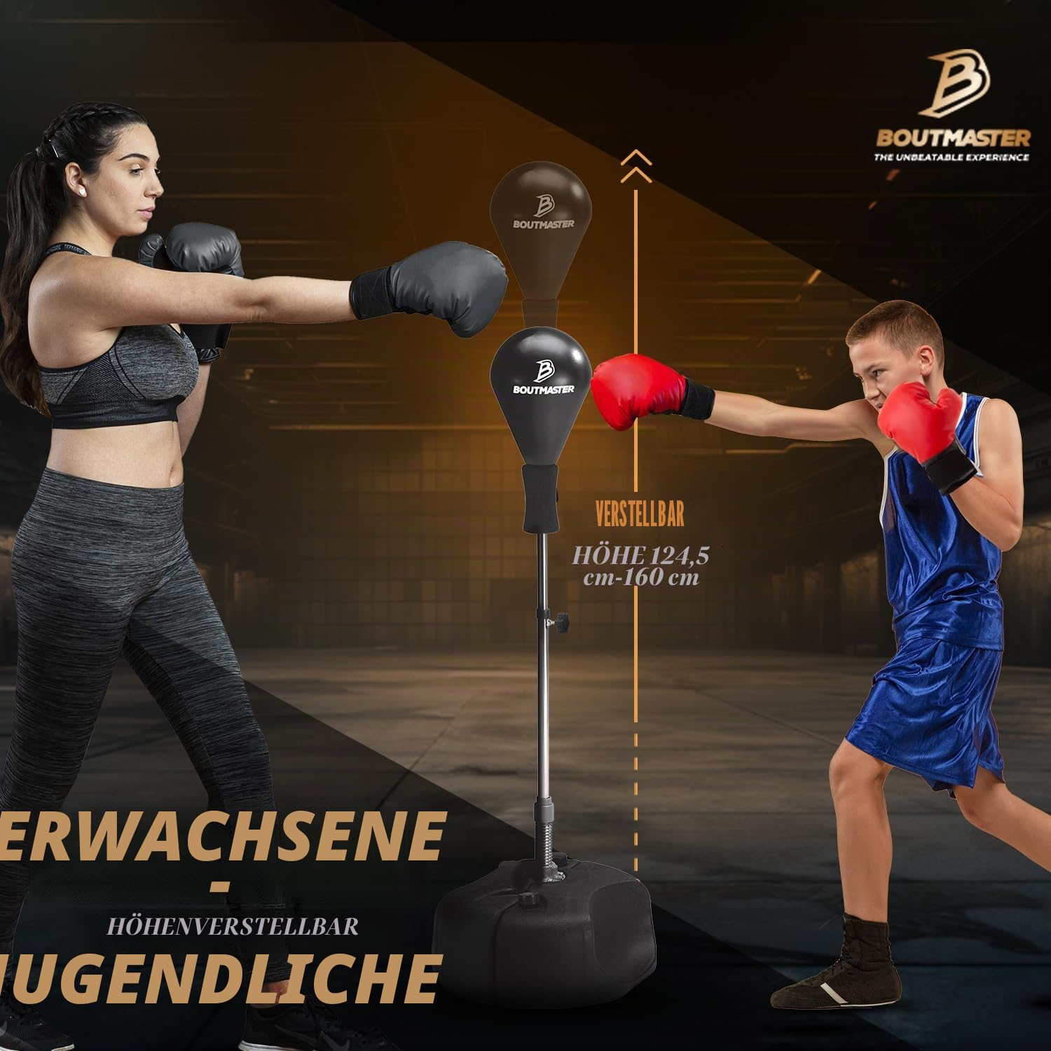 Punching Bag with Stand, Boxing Bag for Teens & Adults - Height Adjustable - Speed Bag for Training, Boxing Equipment, Stress Relief & Fitness