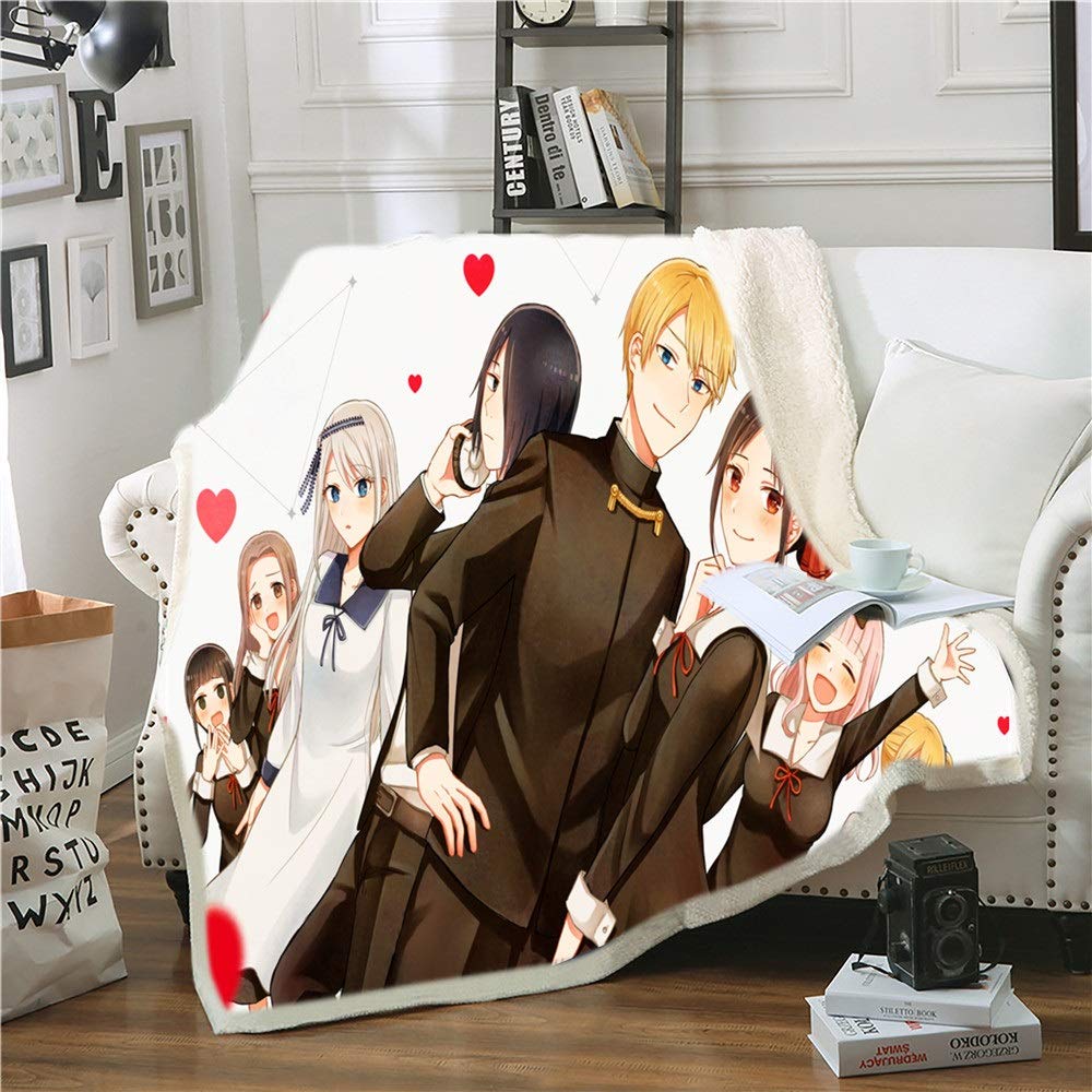 Ksainiy 3D Printed Blanket Cartoon Anime Characters ，Soft Plush Flannel Blanket Quilt Anime Fans Otaku Gift Bedding Single-sided Printing，Cartoon Bedroom Cartoon Blanket Office Blanket