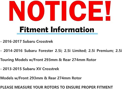 Miniatura 2 de Detroit Axle - Kit de Frenos para Subaru Forester XV Crosstrek Rotores de Freno de Disco Pastillas de Freno de Cerámica Reemplazo Delantero y