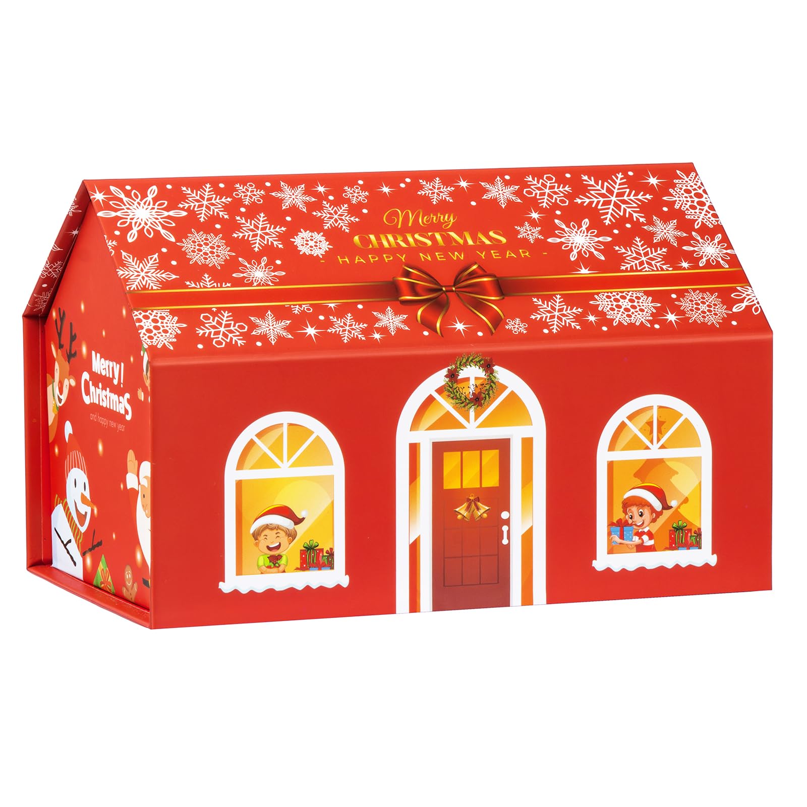 Photo 1 of 2 PACK****GINLEBO Christmas Gift Box 7.9“x7.7”x5.1“ Christmas Gift Box with Magnetic Lid Christmas Boxes for Presents - Xmas Gift Box for Christmas New Year Holiday Car