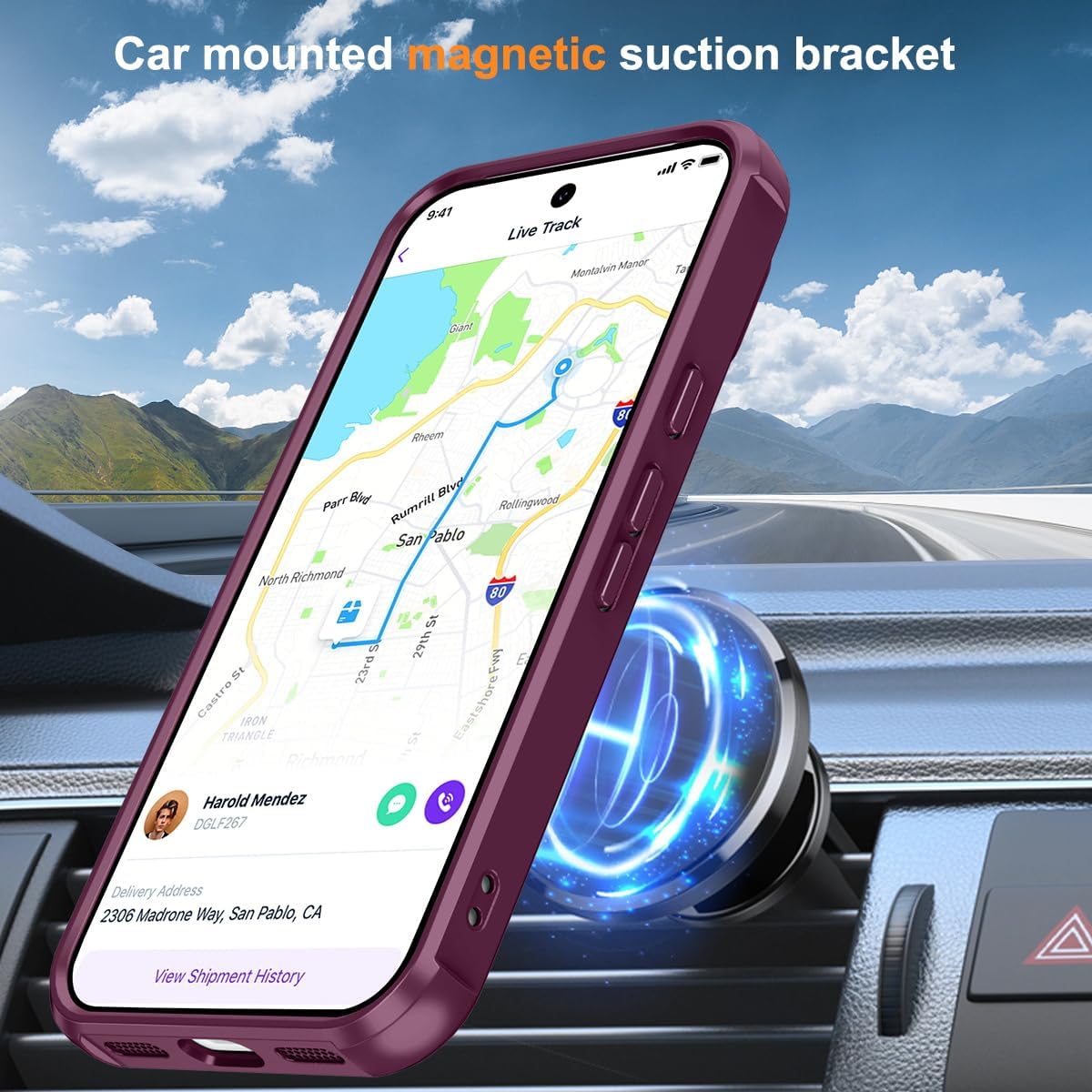 for Google Pixel 10/Pixel 10 Pro Case, [Magnetic Invisible Stand] [Compatible with MagSafe] [Military Grade Drop Protection] Slim Frosted Translucent Back Shockproof Protective Cover, Wine Red