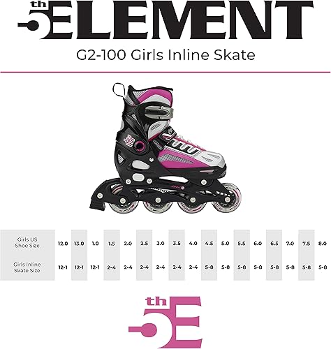 Miniatura 9 de 5th Element Patines en línea ajustables para niños y niñas con soporte de tobillo