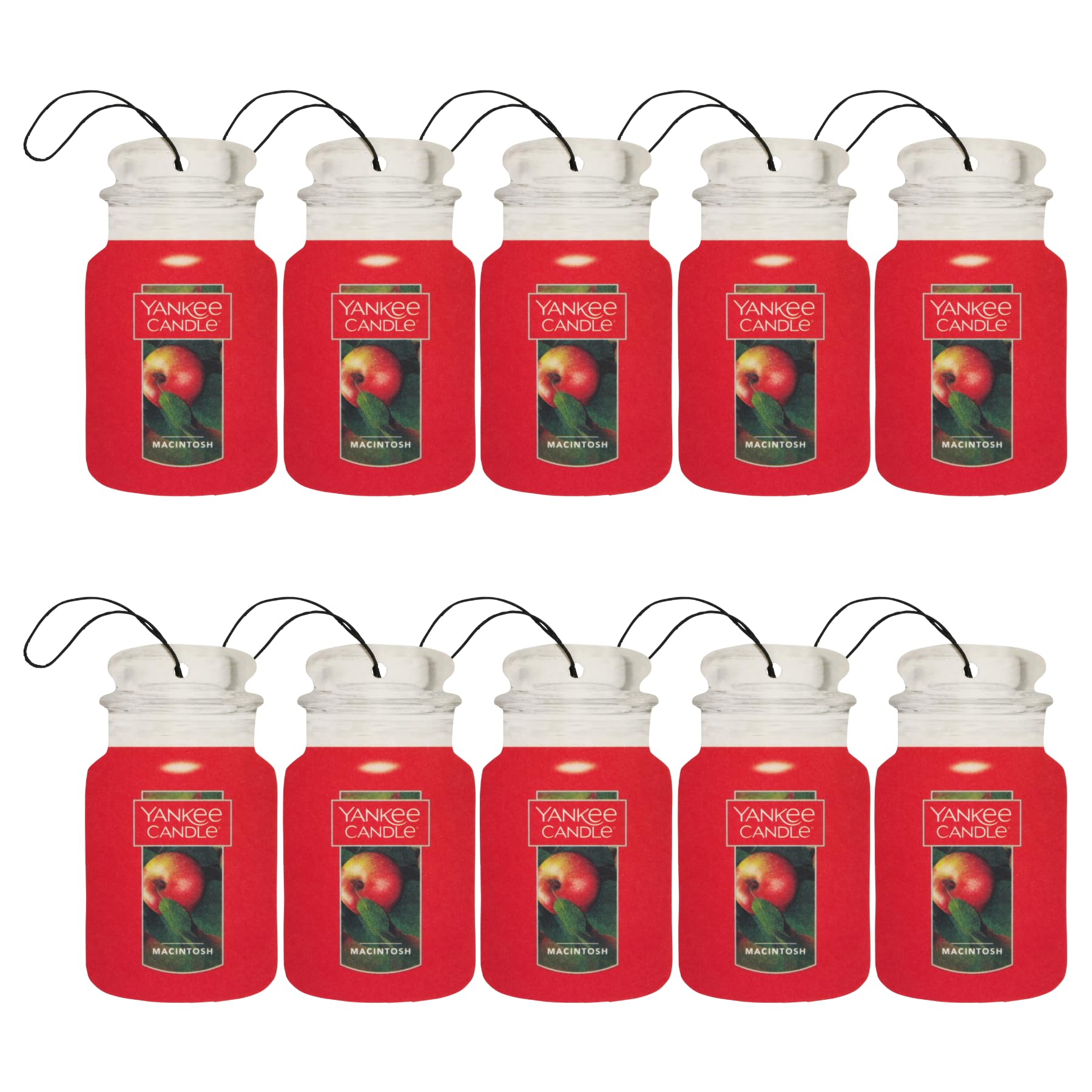 Yankee Candle Paper Car Jar, Macintosh, 1 CT (Pack of 10)