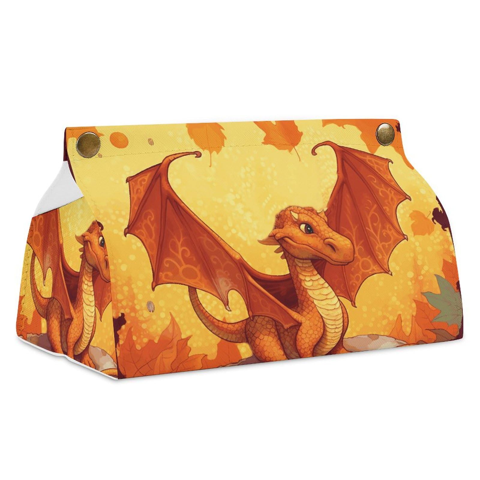 Boîte à mouchoirs en cuir orange pour voiture, bureau et salon